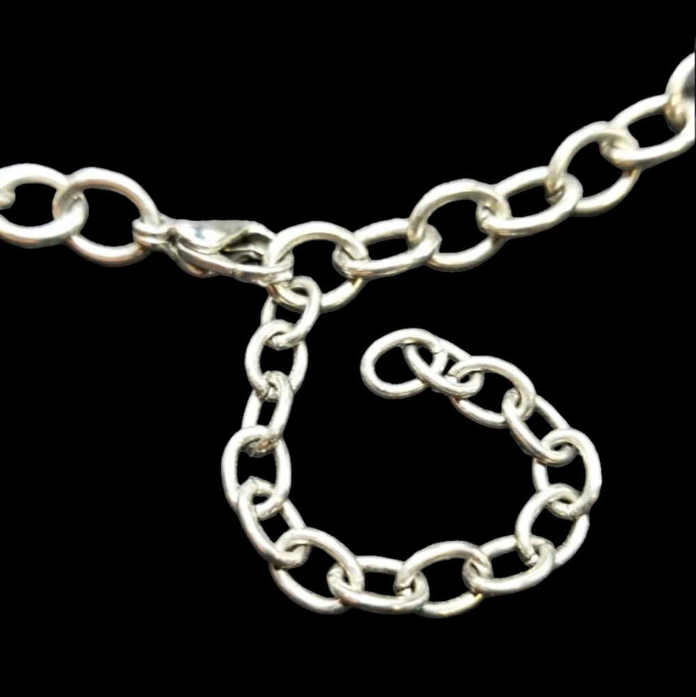 SILVER TONE RING BRACELET AND NECKLACE - Picture 3 of 8